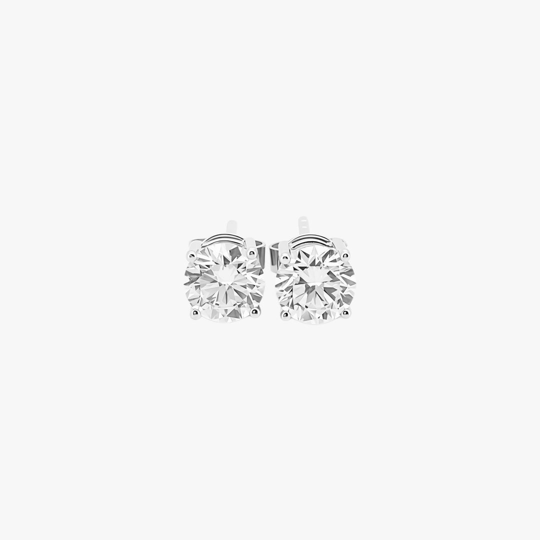 Round Brilliant Lab-Grown Diamond Classic Four-Prong Stud Earrings
