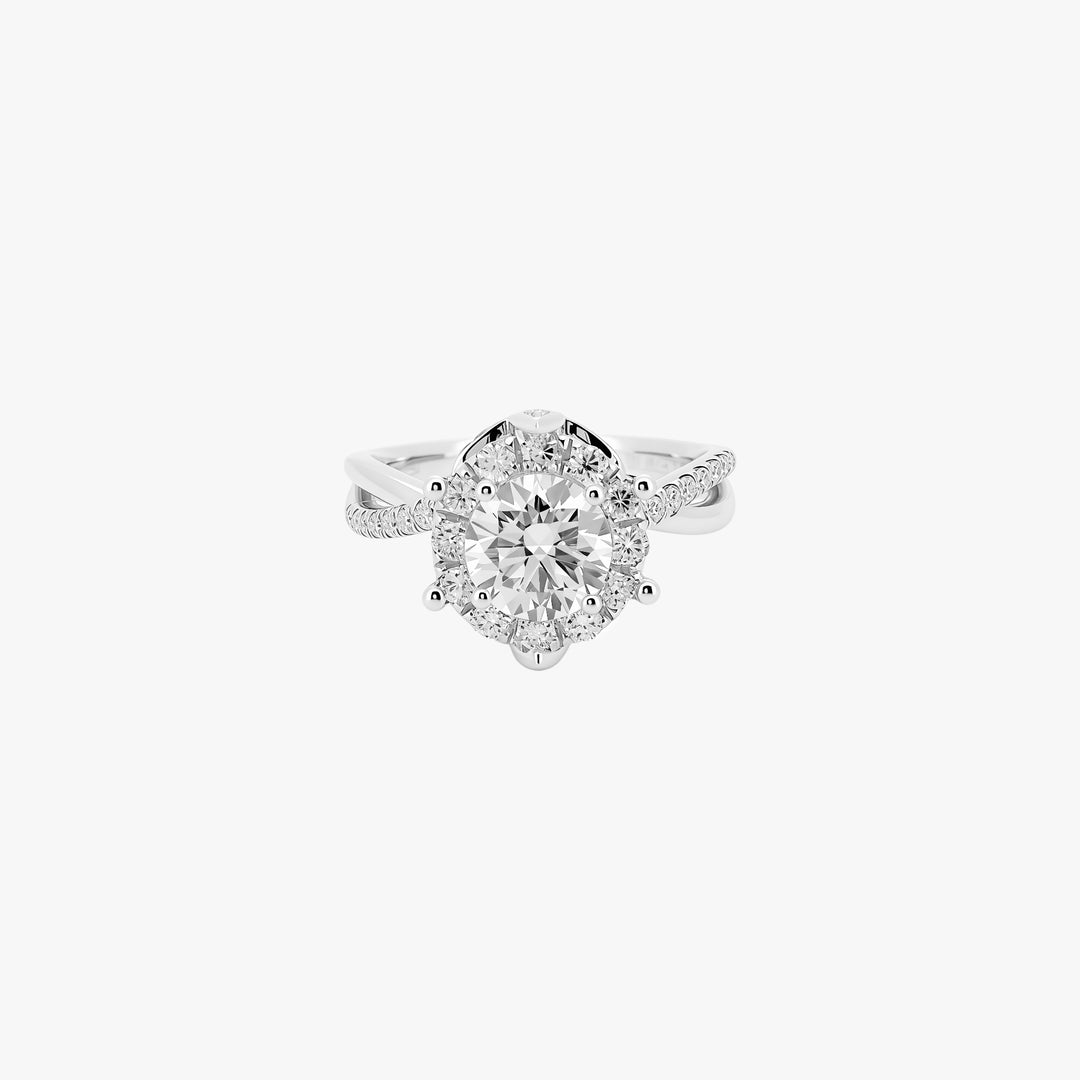 Rodiffy Eternal Bloom Pavé Twist Engagement Ring