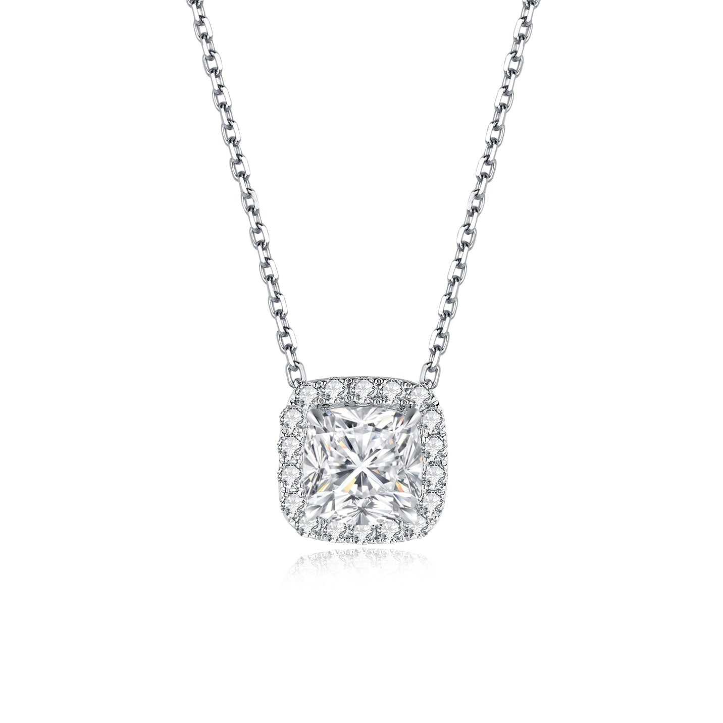 Cushion Lab Grown Diamond Halo Pendant