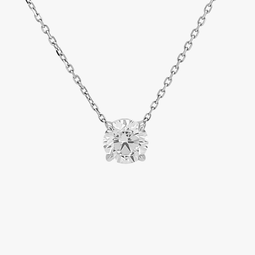 Round Lab Grown Diamond Classic Solitaire Pendant