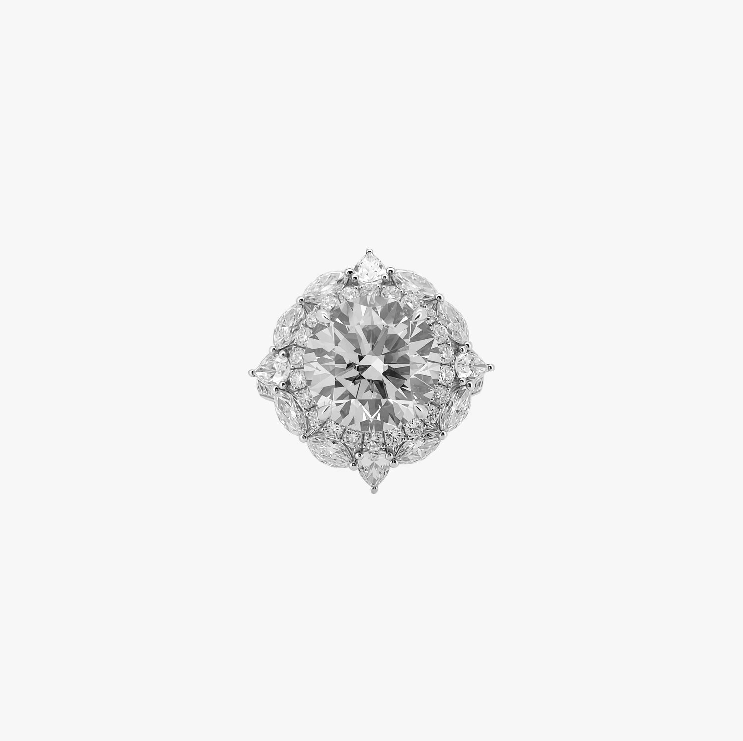 Aurelia Lab Grown Diamond Sunburst Cluster Engagement Ring