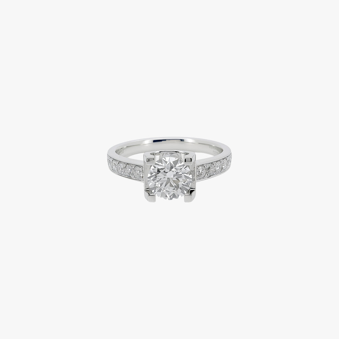 Novo Lab Grown Diamond Glimmer Pave Side Stone Engagement Ring