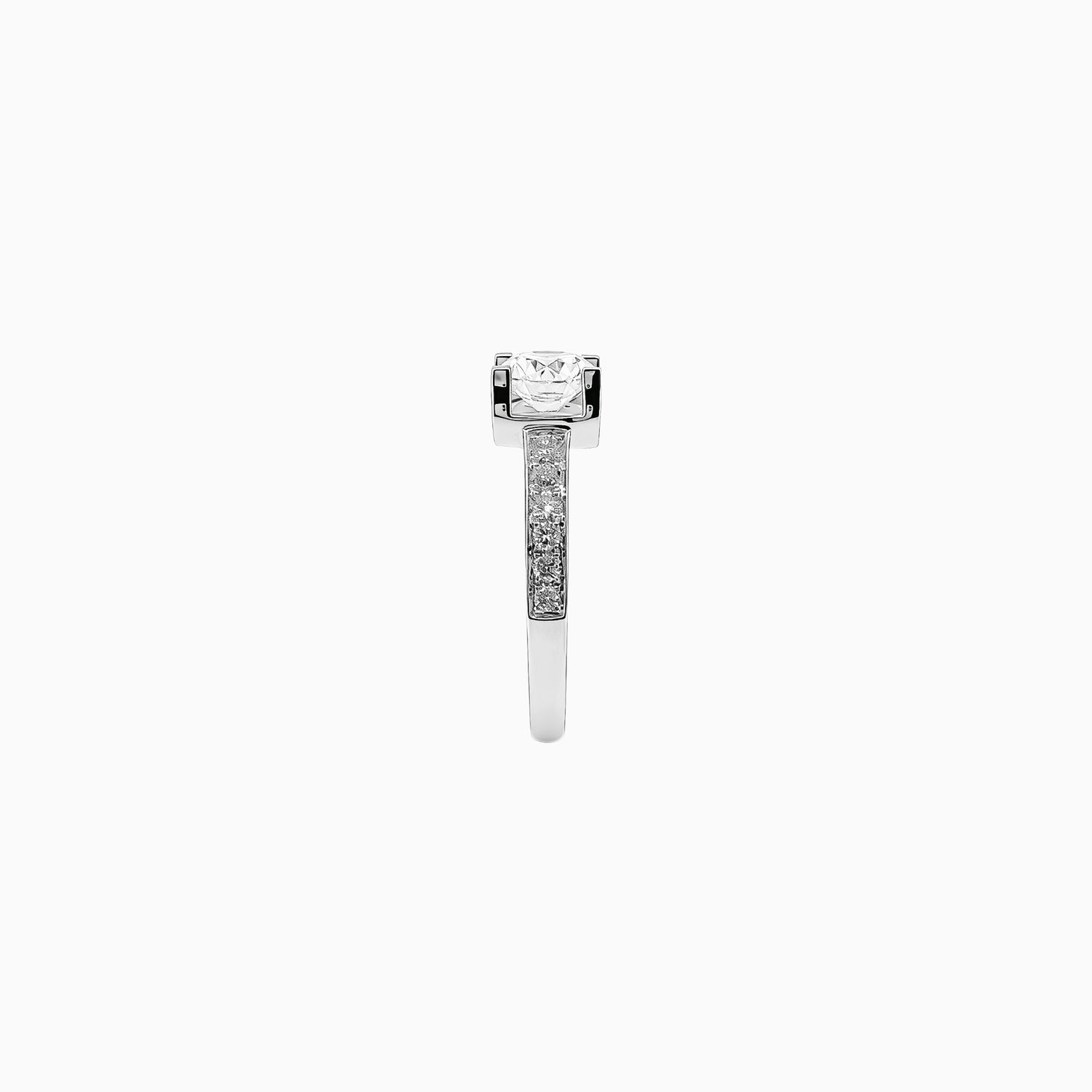 Novo Lab Grown Diamond Glimmer Pave Side Stone Engagement Ring