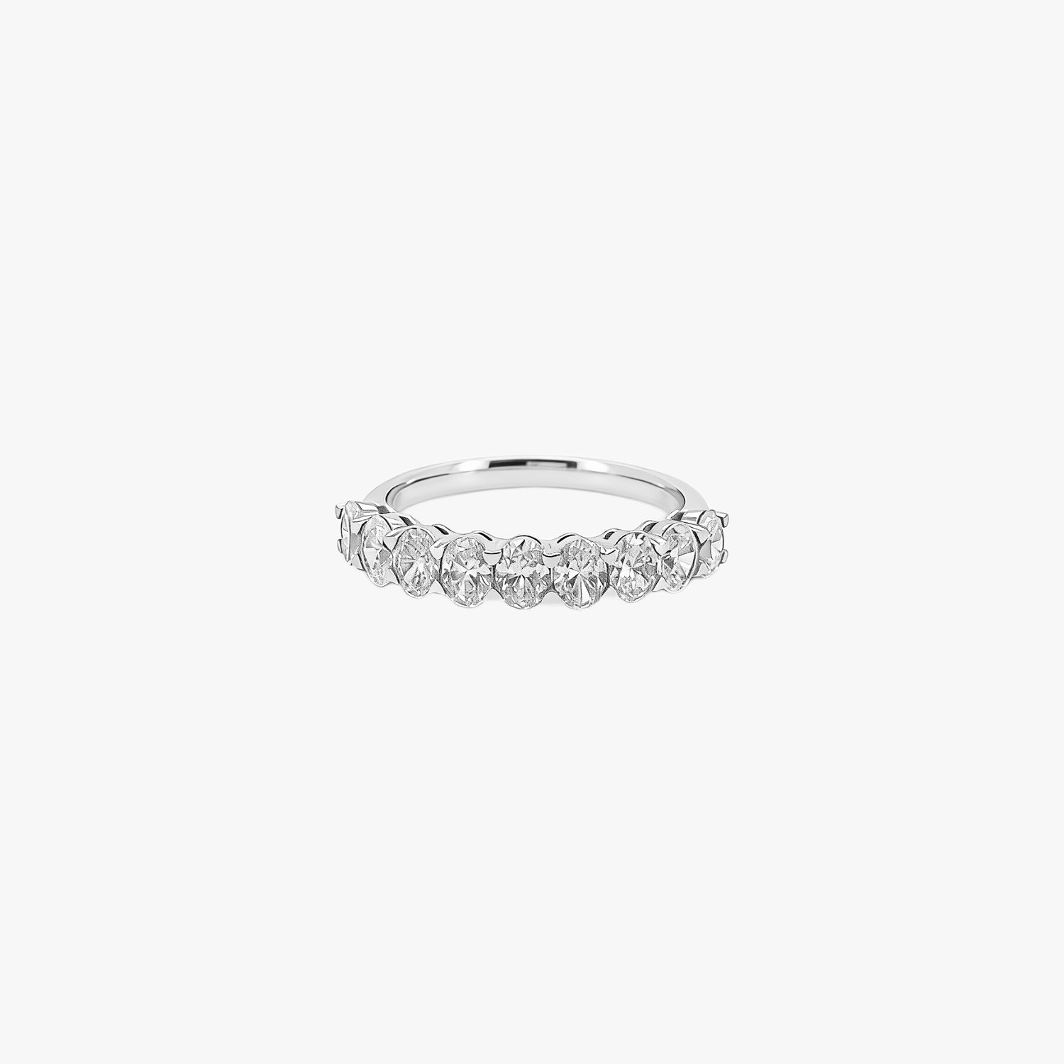 Sparkling Oval Lab-Grown Diamond Half Eternity Ring