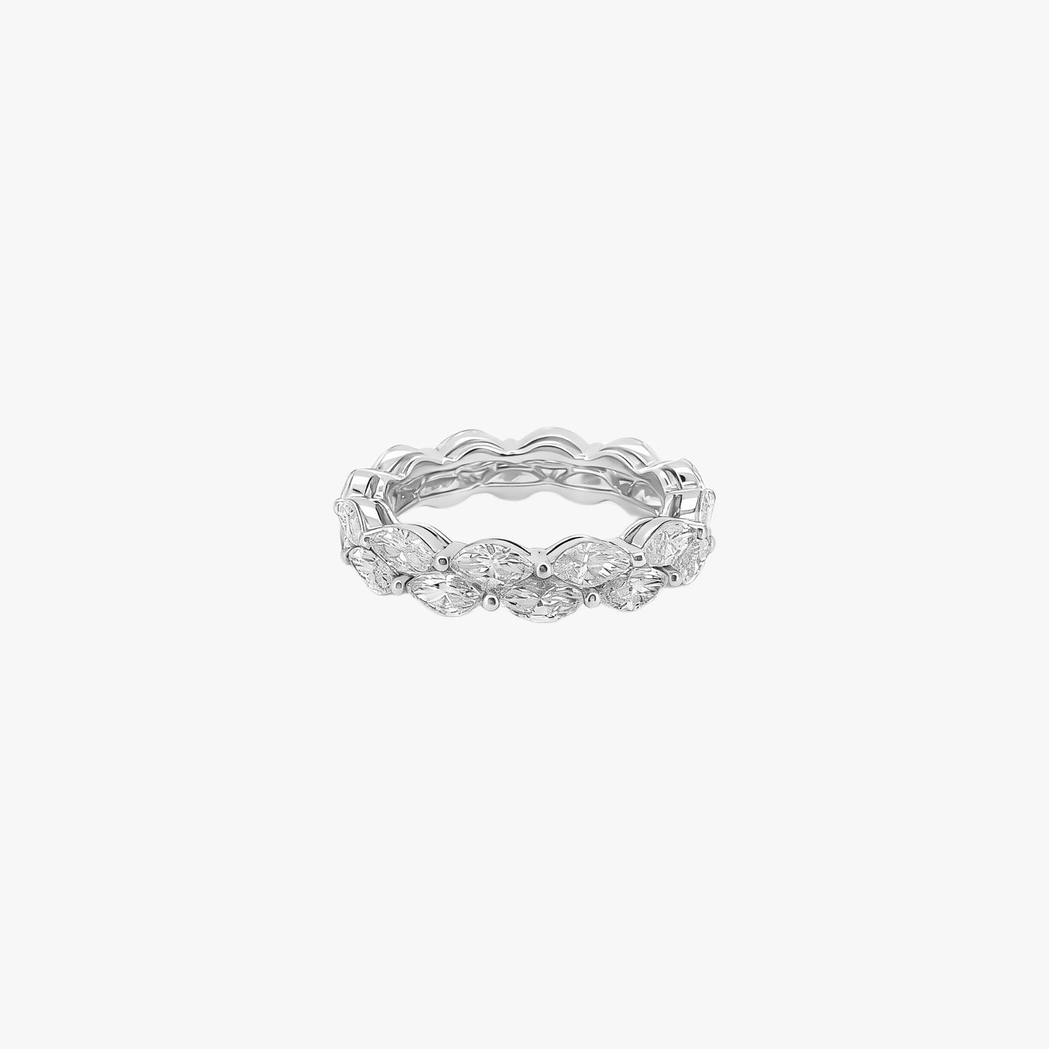 Dual-Row Marquise Lab Grown Diamond Eternity Ring