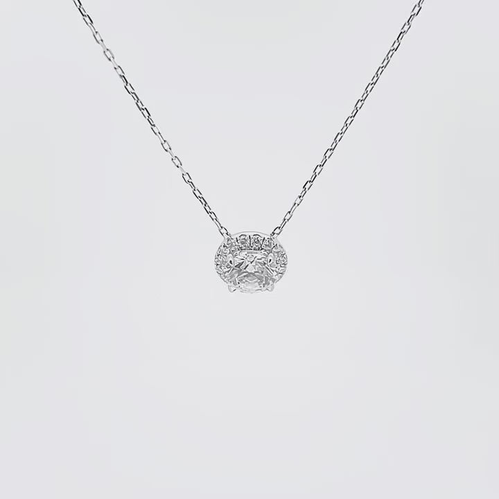 Round Lab Grown Diamond Classic Halo Pendant